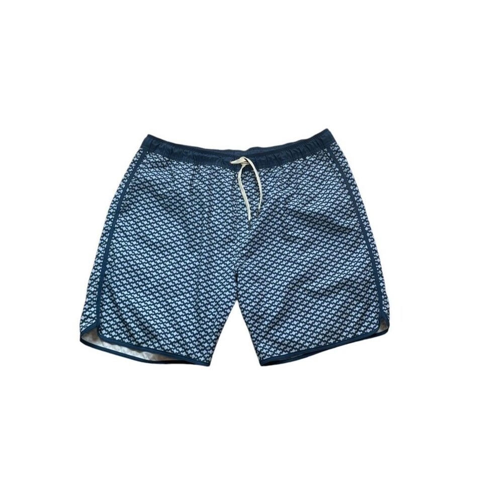 Fair Harbor Anchor Geometric Swim Trunks Shorts Mens Size XXXL 8" 3XL Blue